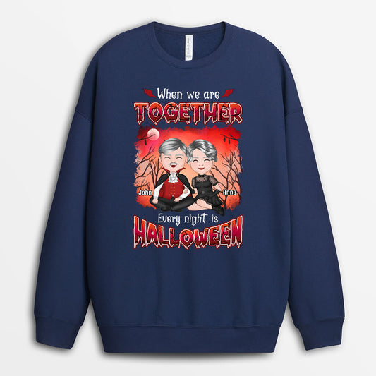 1345WUS2 personalized when were together every night is halloween sweatshirt