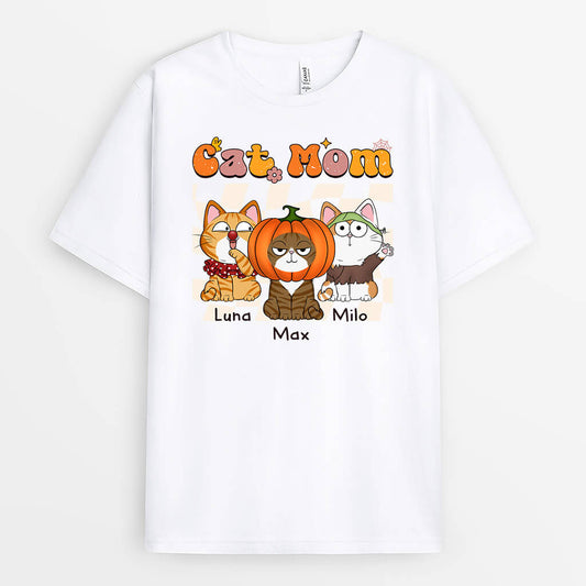 1349AUS2 personalized cute cat mom t shirt