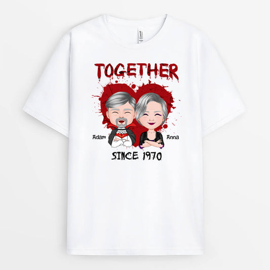 1350AUS2 personalized together since halloween theme t shirt