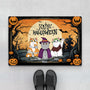 1353DUS1 personalized happy halloween with little cats door mat