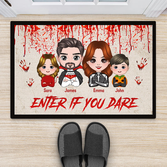 1356DUS2 personalized enter if you dare door mat