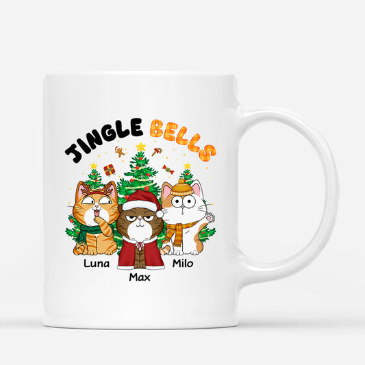 1364MUS2 personalized jingle hell christmas cat mug