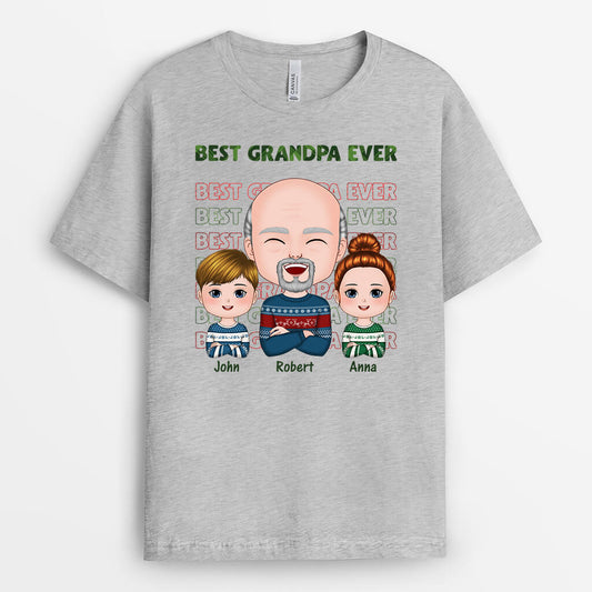 1371AUS2 personalized best dad ever christmas t shirt