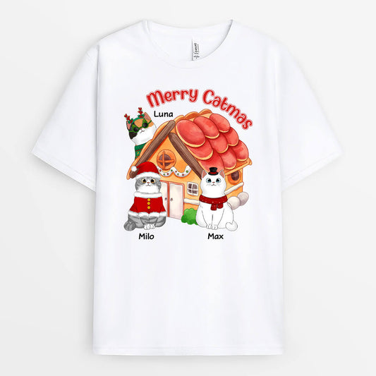 1372AUS1 personalized merry catmas t shirt