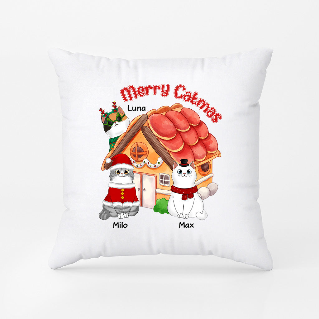 1372PUS1 personalized merry catmas pillow