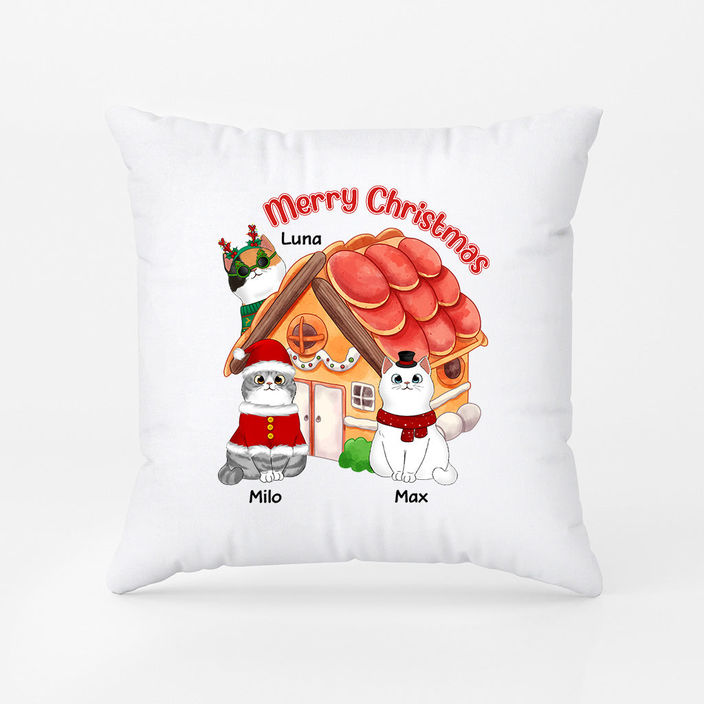 1372PUS2 personalized merry catmas pillow