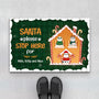 1373DUS1 personalized santa please stop here for cats doormat