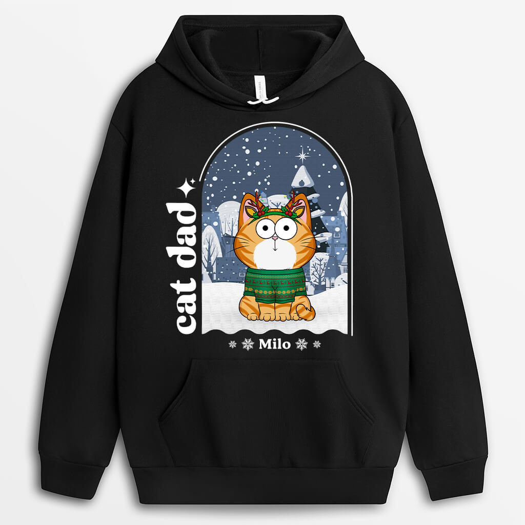 1375HUS1 personalized cat mom and dad christmas hoodie