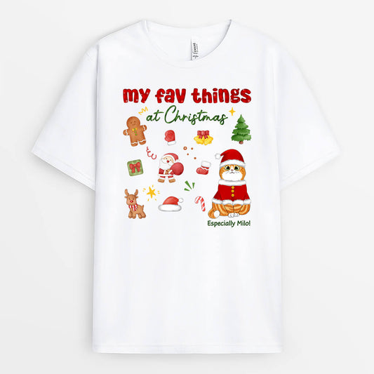 1376AUS1 personalized my favorite things at christmas t shirt
