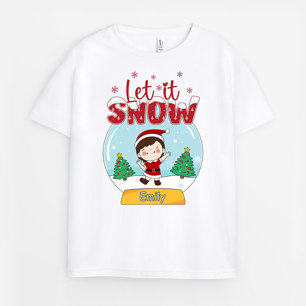 1379AUS1 personalized let it snow t shirt