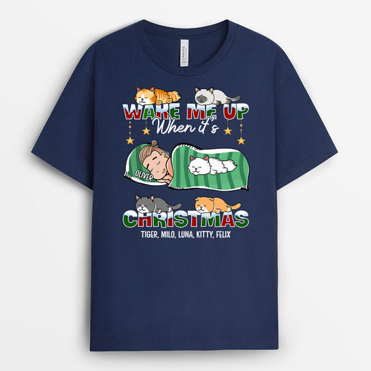1386AUS2 personalized wake me up when its christmas t shirt