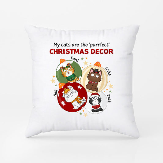 1388PUS1 personalized my cats are the purrfect christmas decor pillow