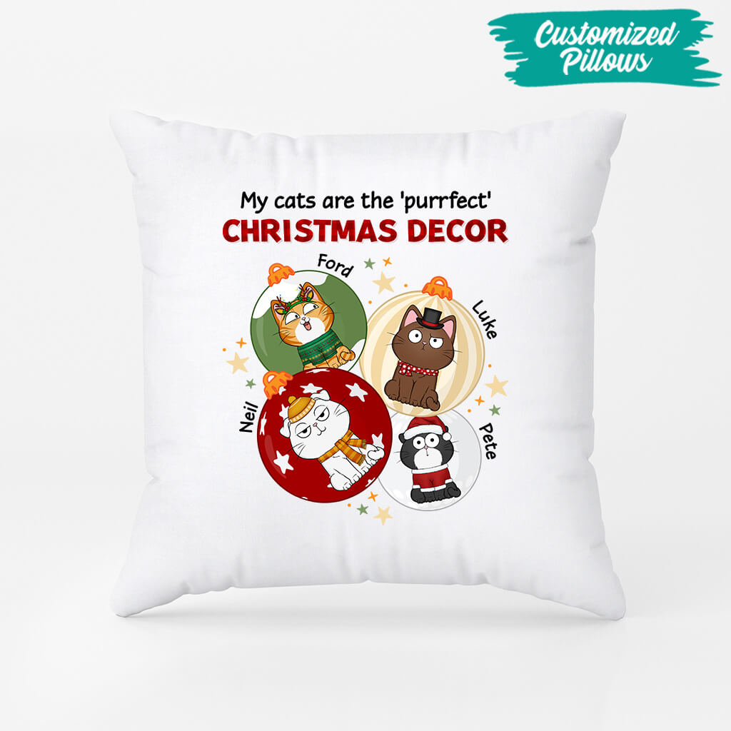 1388PUS2 personalized my cats are the purrfect christmas decor pillow