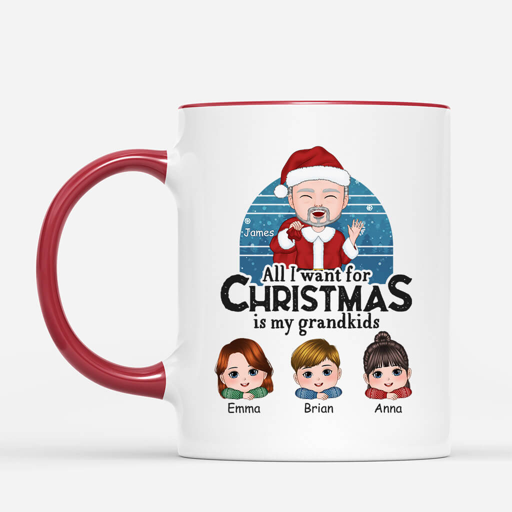 1389MUS2 personalized all i want for christmas is my grandkids mug