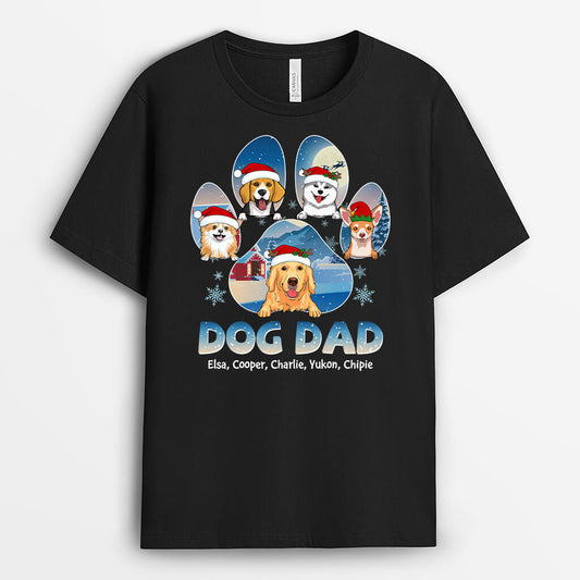 1400AUS1 personalized dog dad christmas t shirt