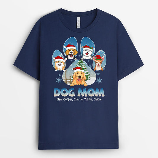 1400AUS2 personalized dog dad christmas t shirt