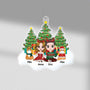 1406OUS1 personalized couple and cats sitting on snow christmas tree ornament