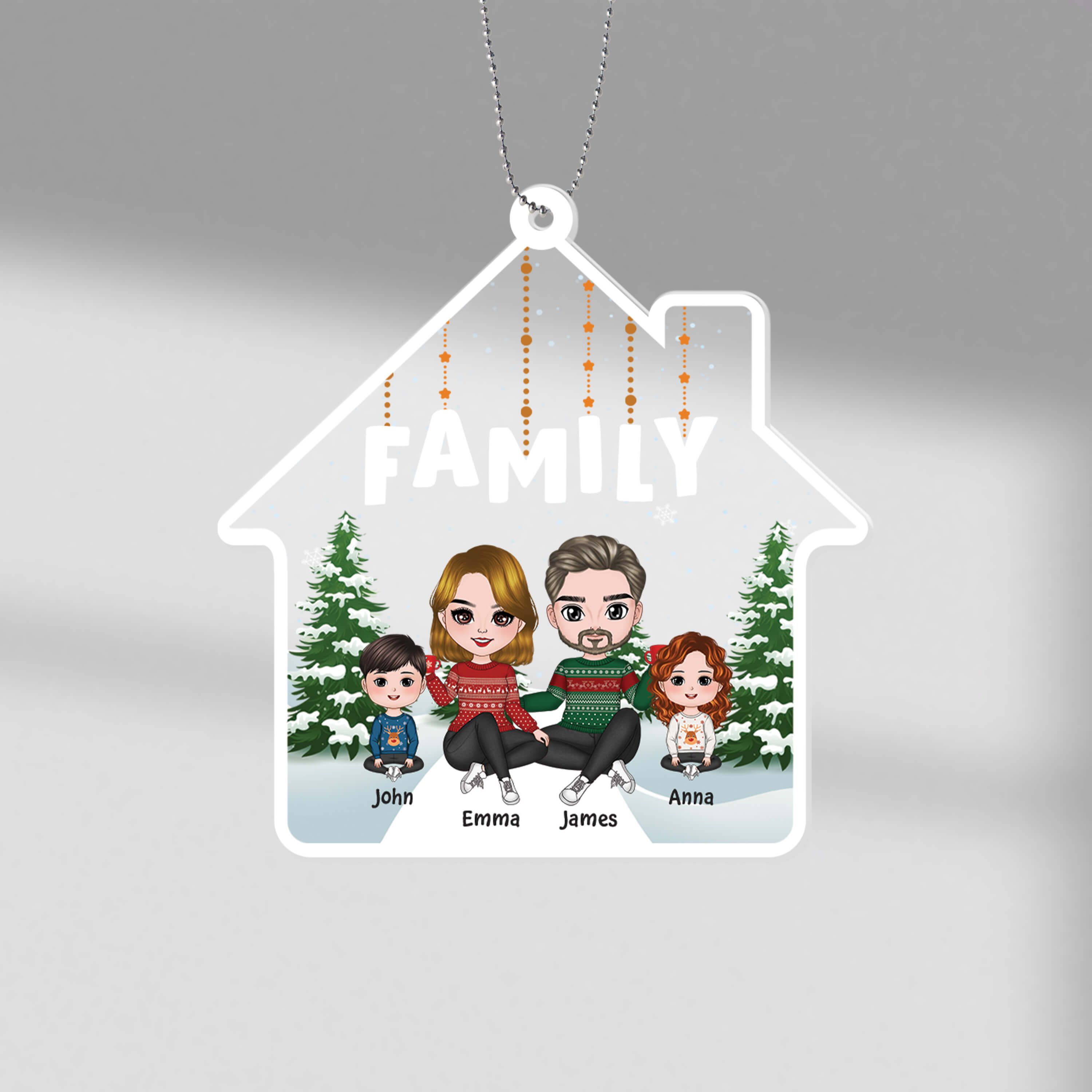 1415OUS1 personalized family house ornament