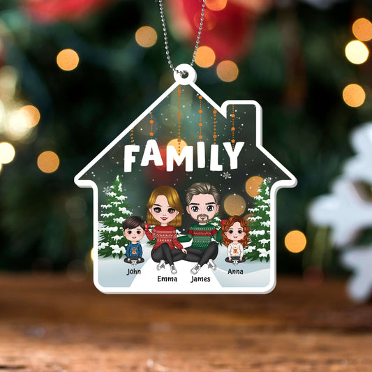 1415OUS2 personalized family house ornament