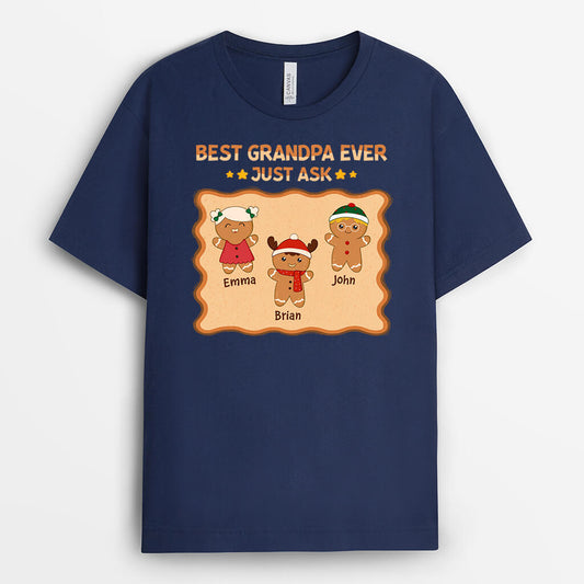1417AUS2 personalized best dad ever gingerbread t shirt