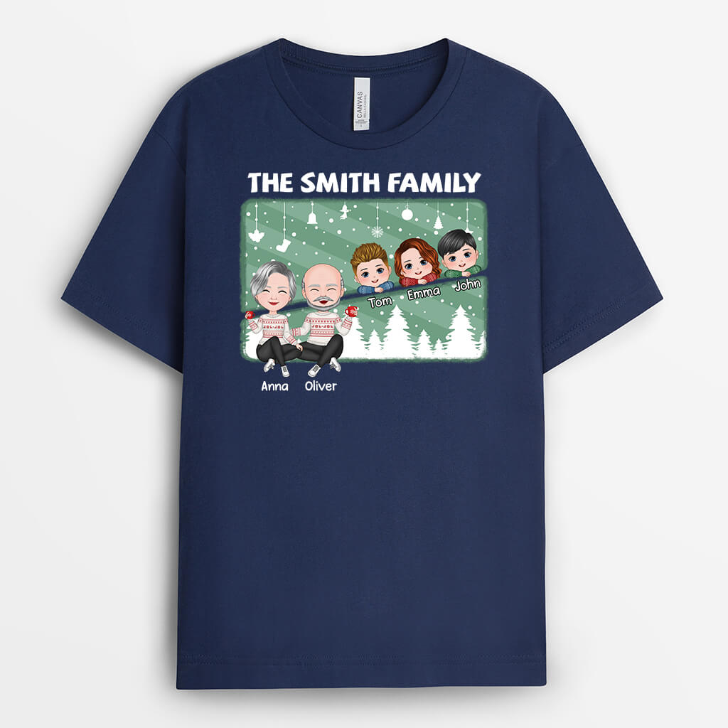1420AUS2 personalized the family christmas t shirt