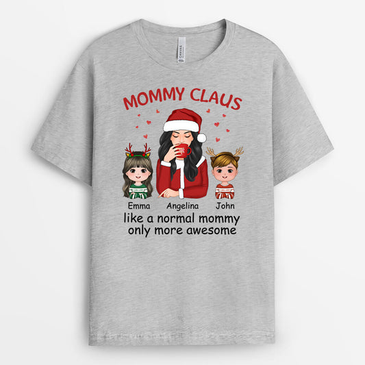 1421AUS2 personalized mummy claus t shirt