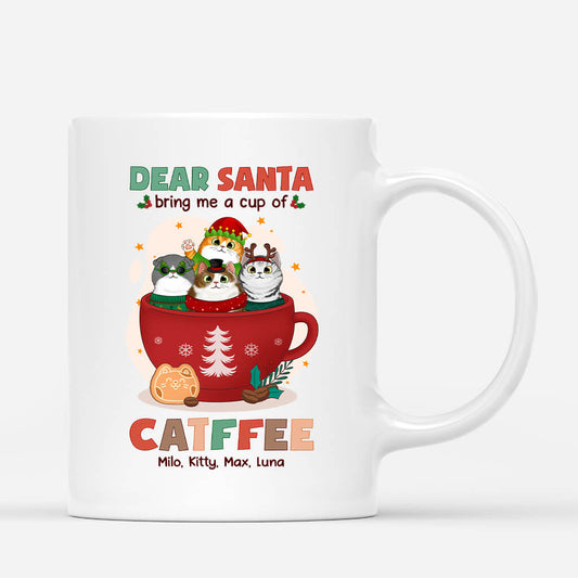 1424MUS1 personalized dear santa bring me catffee mug