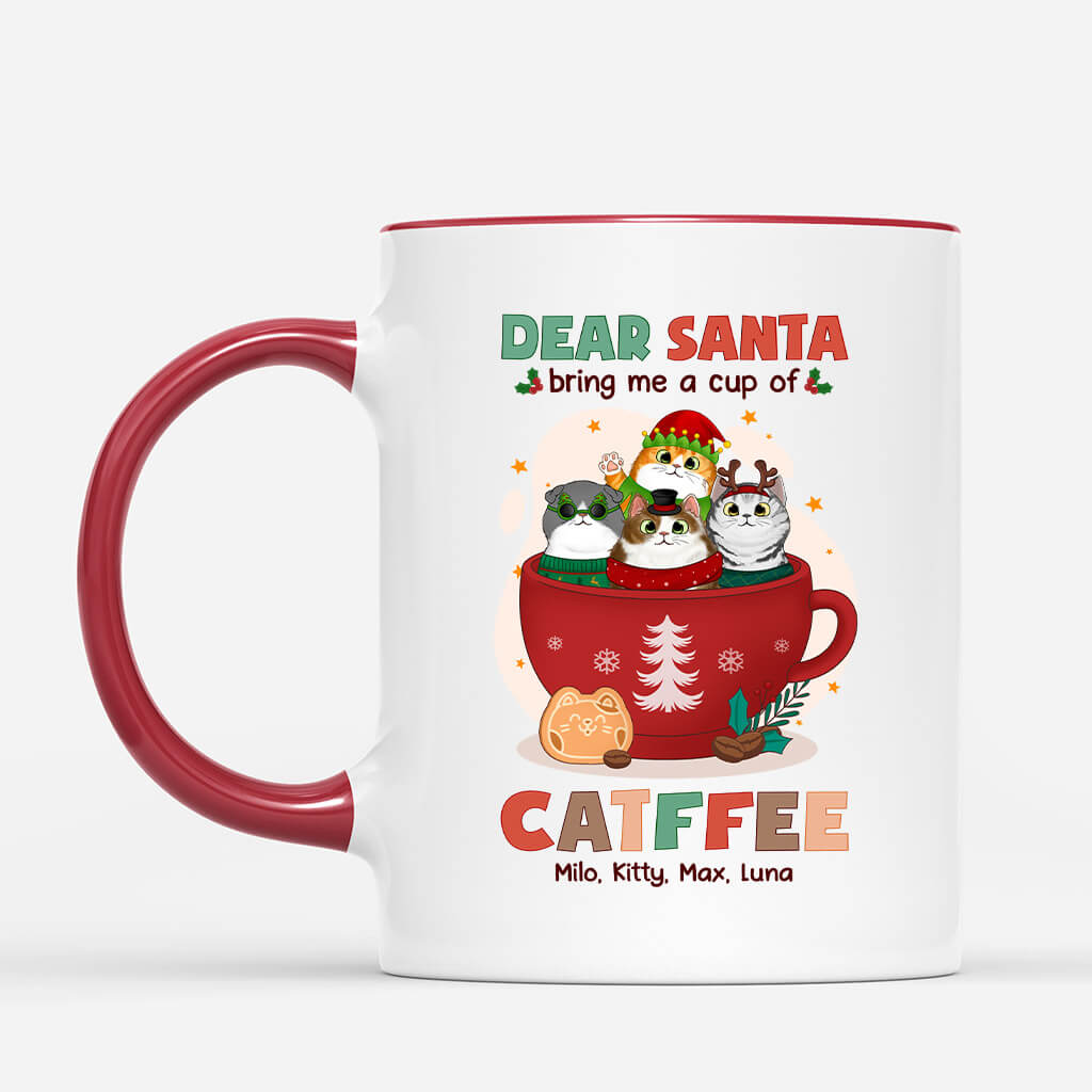1424MUS2 personalized dear santa bring me catffee mug