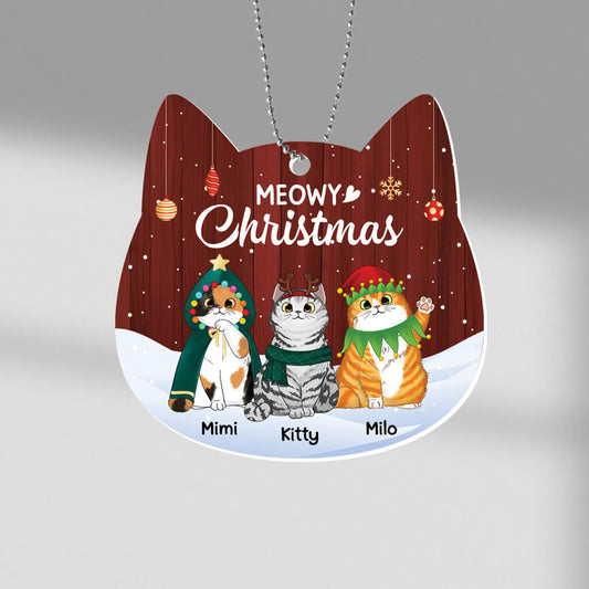 1425OUS1 personalized meowy christmas ornament