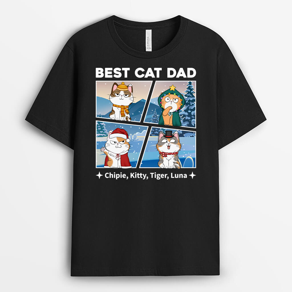 1426AUS1 personalized best cat dad t shirt