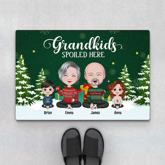 1427DUS1 personalized grandkids spoiled here doormat