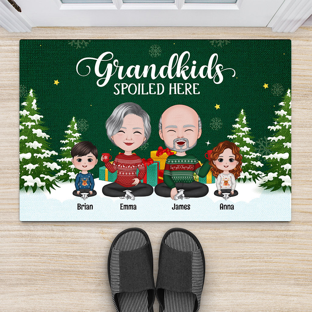 1427DUS2 personalized grandkids spoiled here doormat