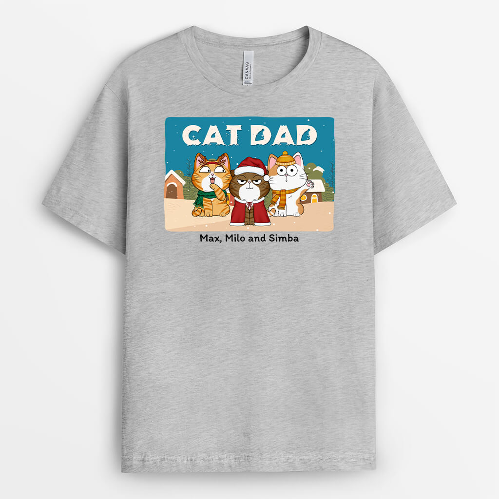 1428AUS1 personalized cat mom cat dad t shirt