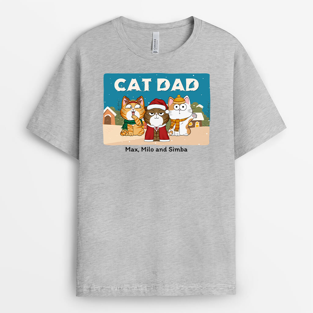 1428AUS1 personalized cat mom cat dad t shirt