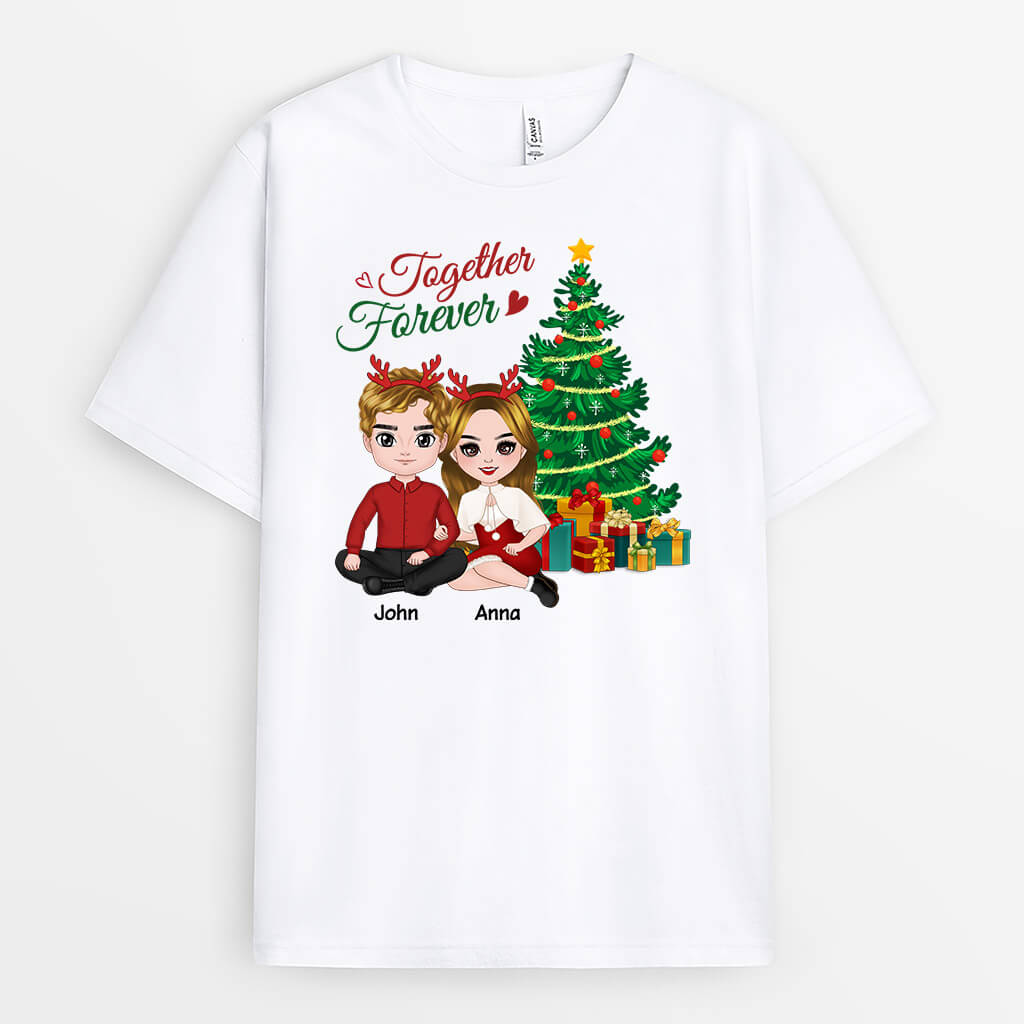 1429AUS1 personalized together forever christmas t shirt