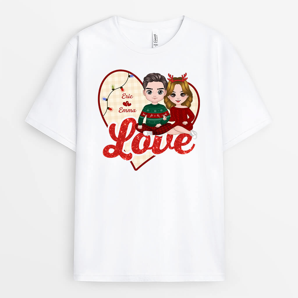 1433AUS1 personalized christmas love t shirt
