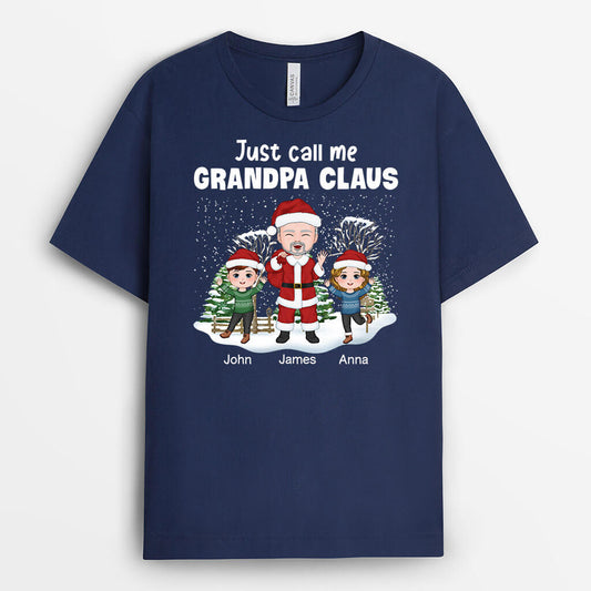 1440AUS2 personalized just call me papa claus with kids t shirt_530a67bb cd04 485e b978 8855c960024c