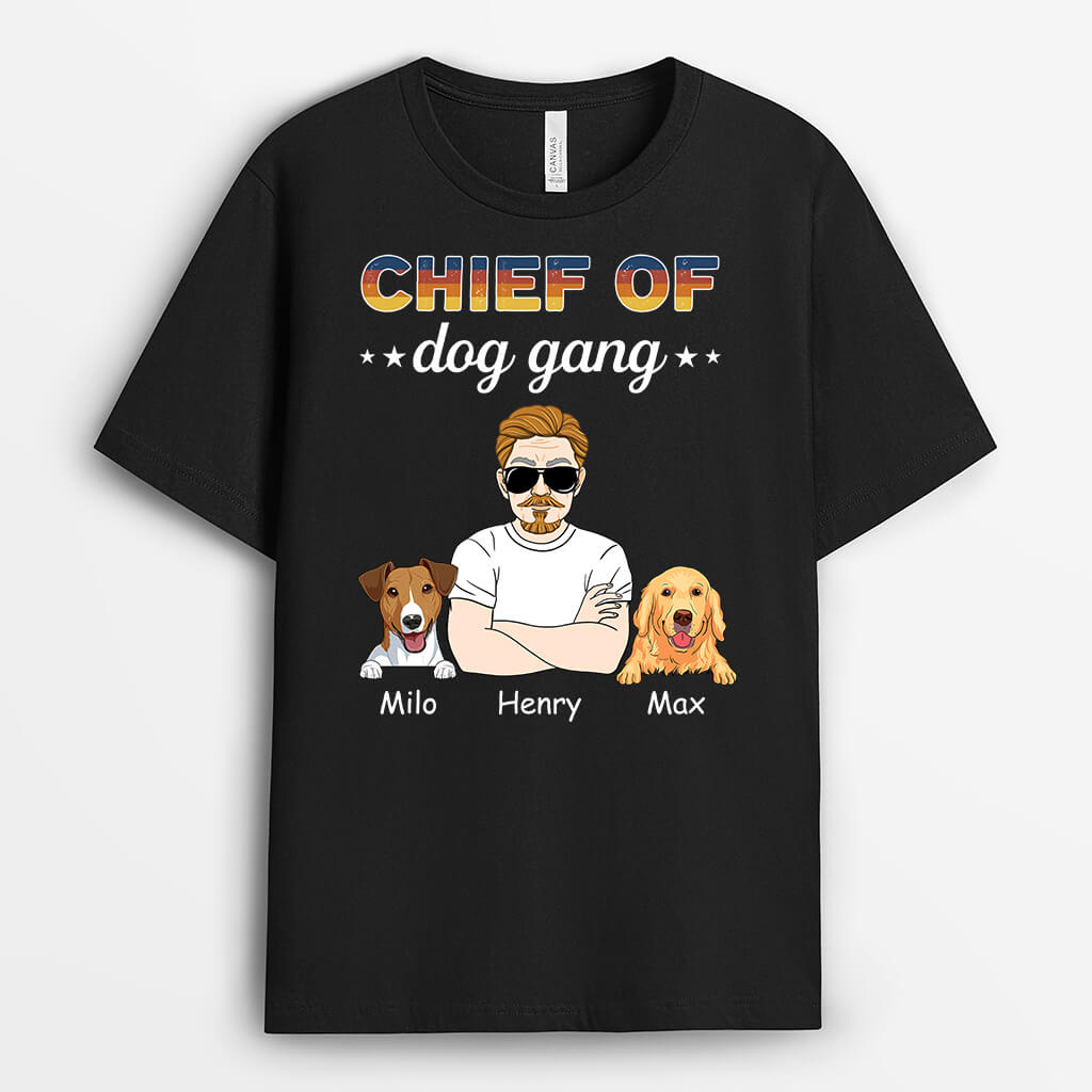 1449AUS1 personalized chief of dog gang t shirt