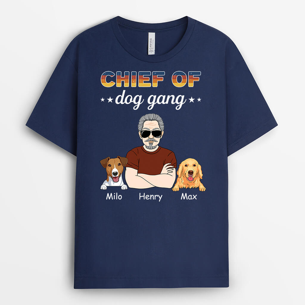 1449AUS2 personalized chief of dog gang t shirt