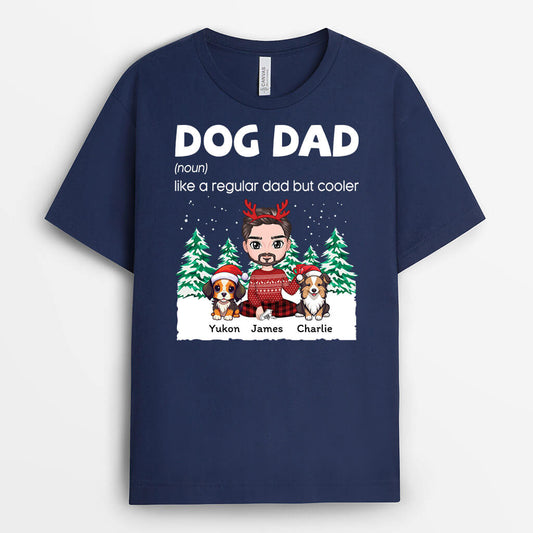 1450AUS1 personalized dog dad christmas t shirt