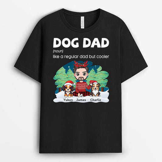 1450AUS2 personalized dog dad christmas t shirt