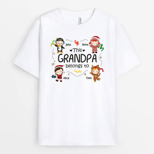 1452AUS1 personalized this grandpa belongs to t shirt