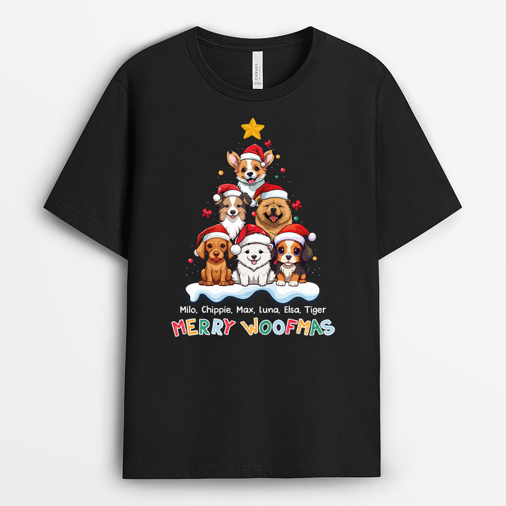 1455AUS1 personalized merry woofmas t shirt