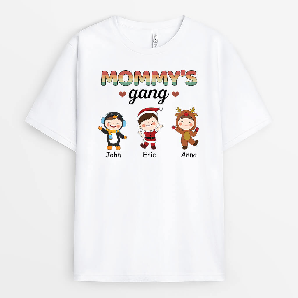 1457AUS1 personalized mummys gang t shirt