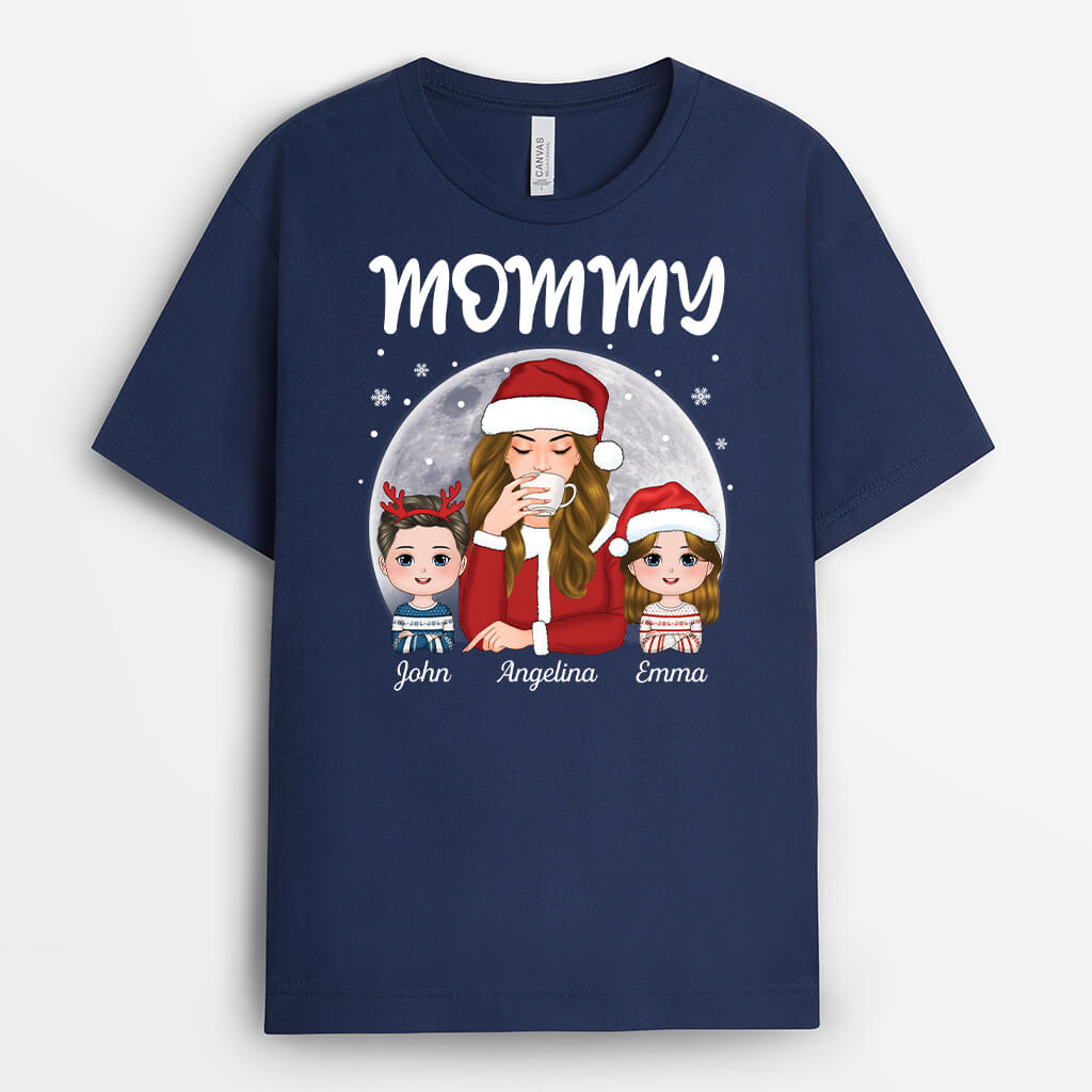 1458AUS2 personalized grandma with kids christmas t shirt