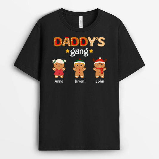 1460AUS1 personalized daddys gang gingerbread man t shirt