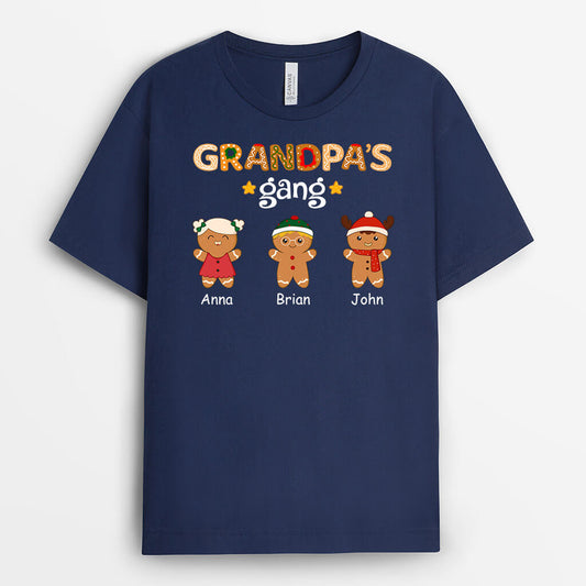 1460AUS2 personalized daddys gang gingerbread man t shirt