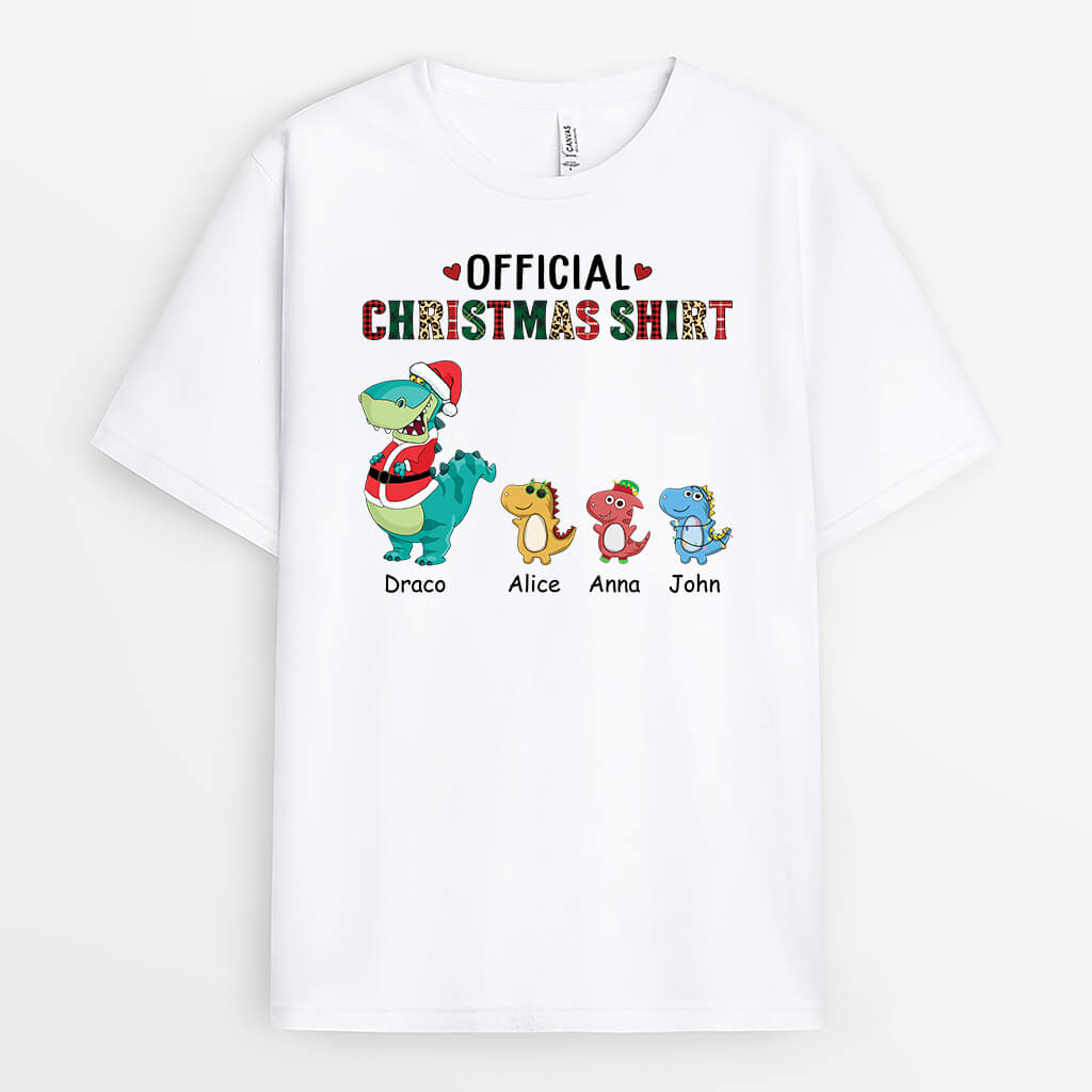 1462AUS1 personalized official christmas dinosaur t shirt