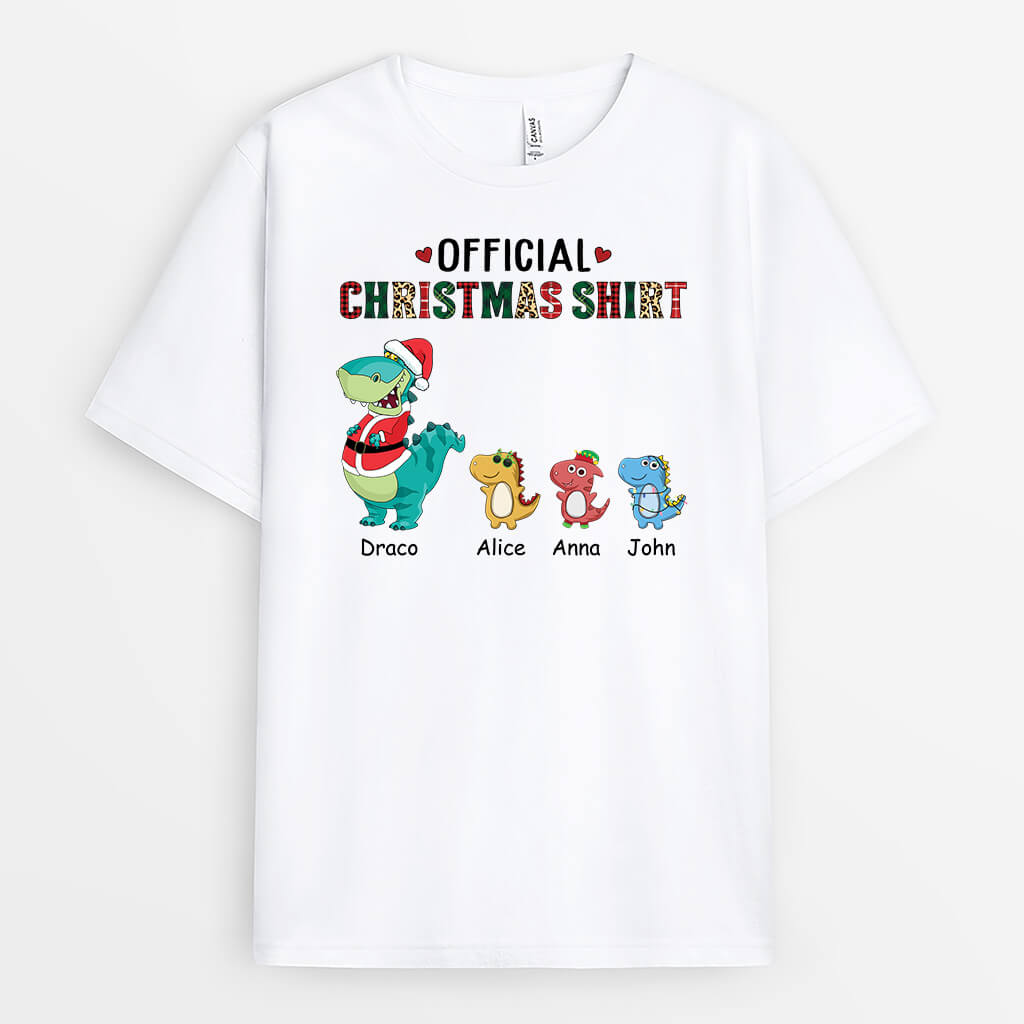 1462AUS1 personalized official christmas dinosaur t shirt