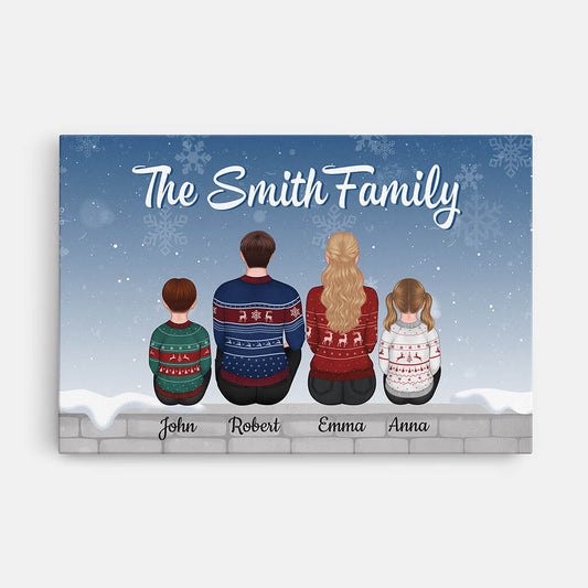 1464CUS1 personalized the smith family canvas